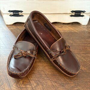 Minnetonka Rich Brown Leather Slip-Ons Slipper/Shoe Men’s Size 10